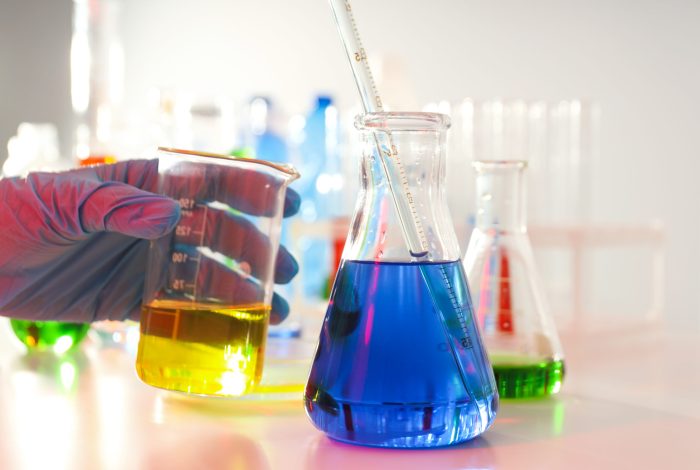 Concept of science with different test tubes Concept of science with different test tubes